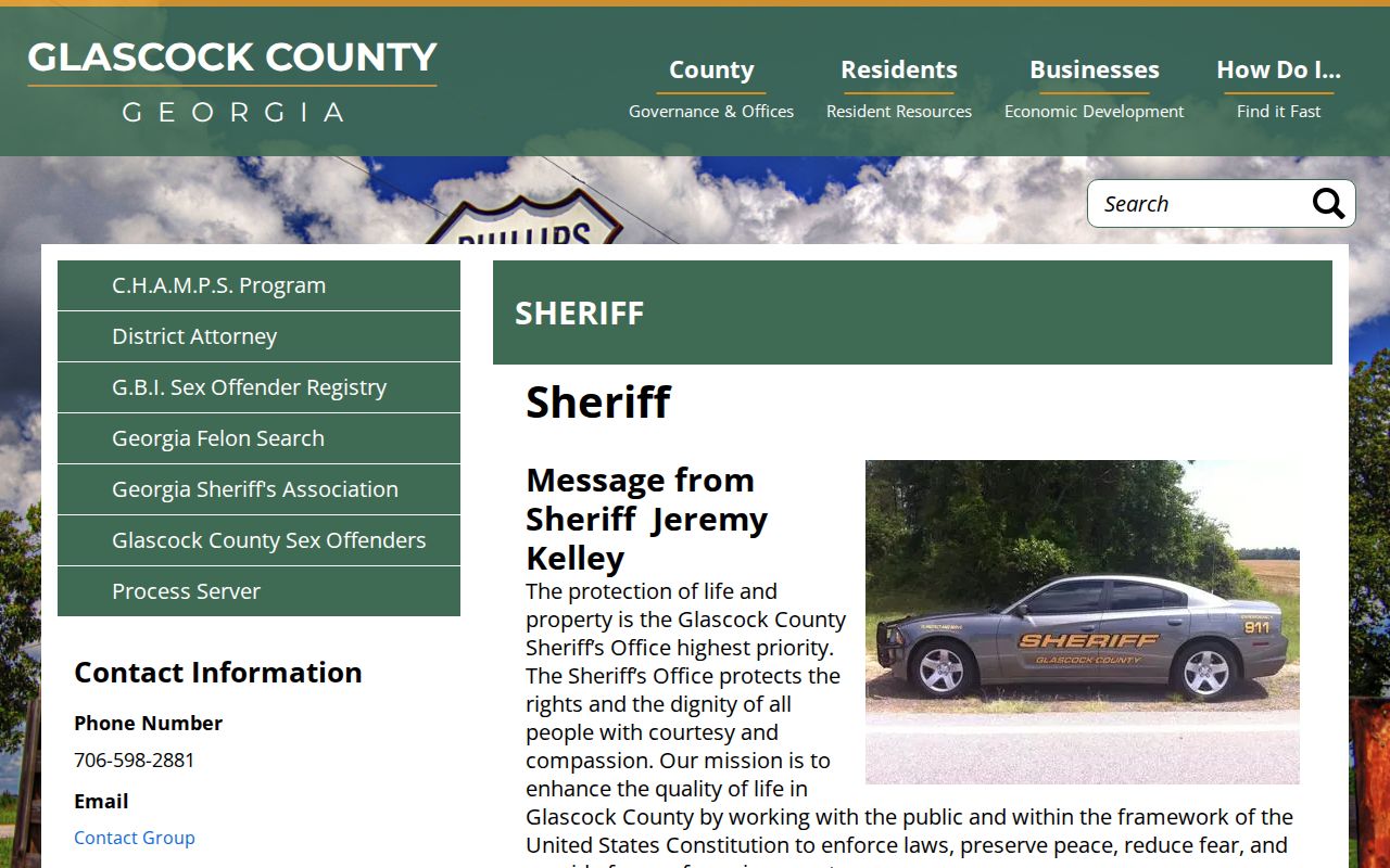 Glascock County Sheriff's Office official arrest records source
