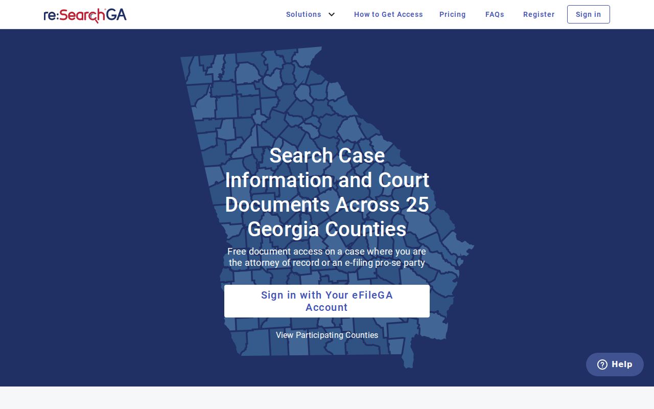 Georgia court-record search interface for Glascock County case follow-up