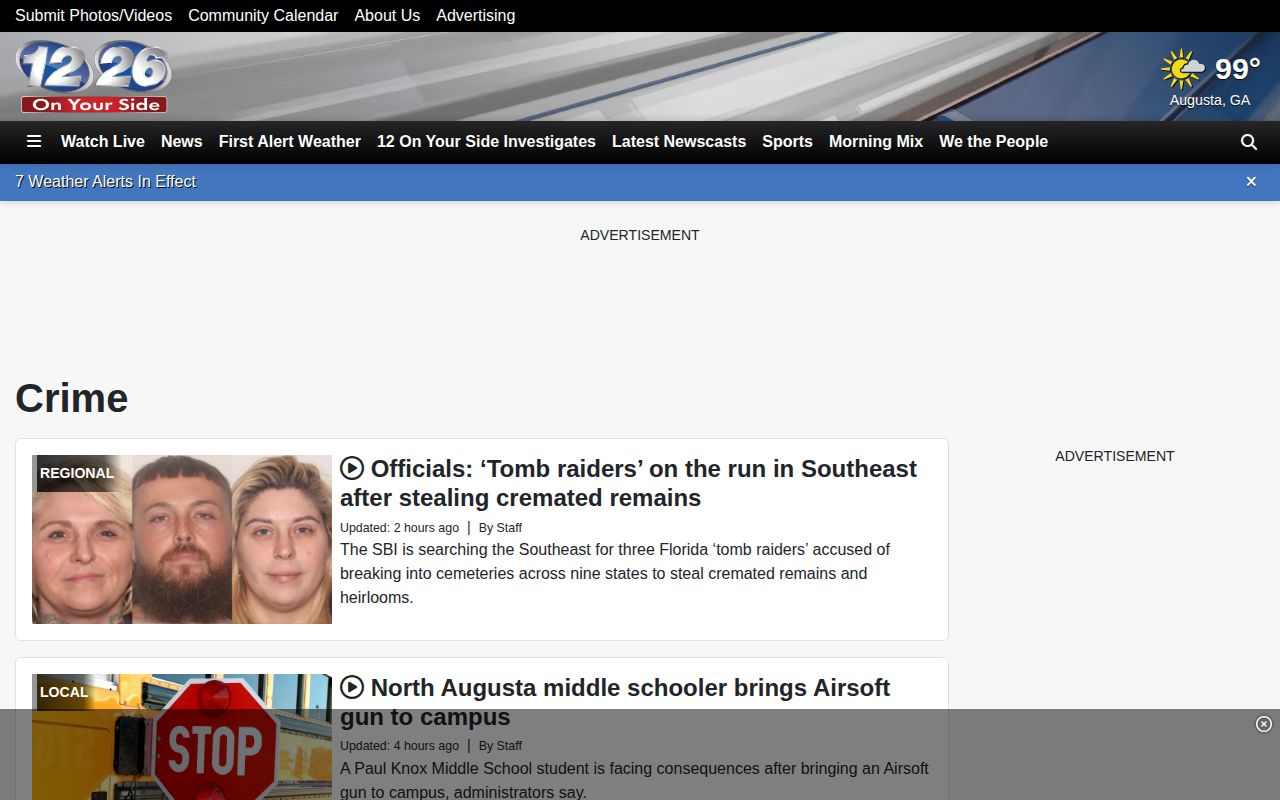 WRDW regional crime news source for Glascock County arrest coverage